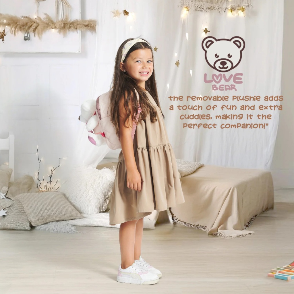 Perletti Toys Ľadový medveď 27×21×9 cm – detský batôžtek s plyšákom