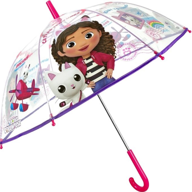 Perletti Kids Gabby’s Dollhouse 74 cm – transparentný dáždnik Perletti Kids Gabby’s Dollhouse 74 cm – transparentný dáždnik
