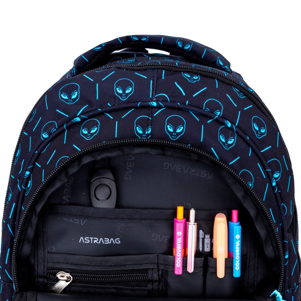 Menší školní batoh od značky AstraBAG je perfektním společníkem pro vašeho školáka. Je vhodný pro žáky od 6-9 let. S objemem