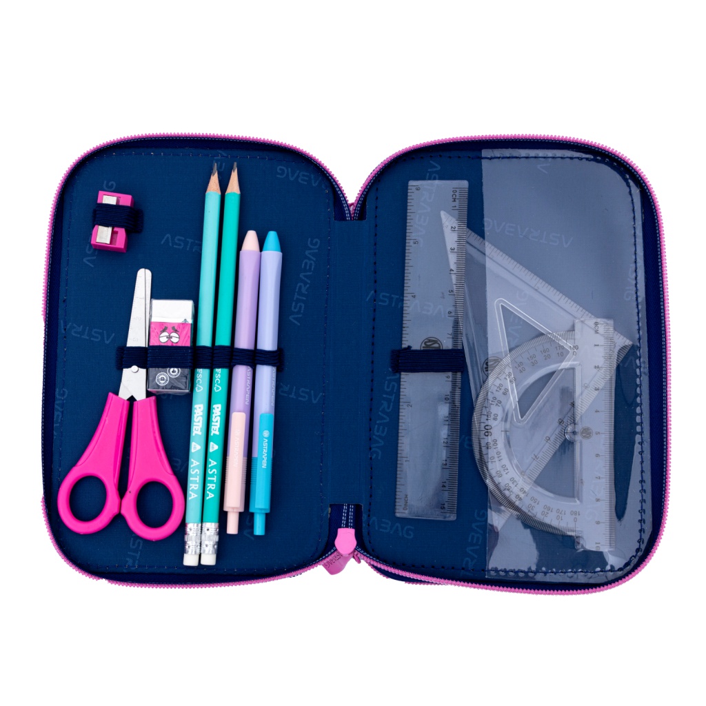 Třípatrový penál AstraBAG s kompletní náplní kvalitních psacích potřeb je perfektním řešením pro školáky. S tímto p