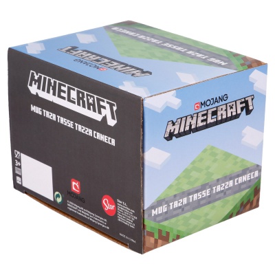 Bílý keramický hrnek s grafikou MINECRAFT. • průměr hrníčku je 9m, výška 9,6cm, objem 400ml • vhodný do mikrovlné trouby i