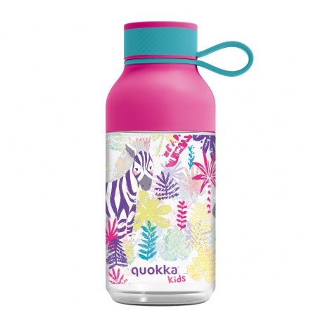 Quokka Kids Ice, Plastová láhev s poutkem Zebras, 430ml, 40159