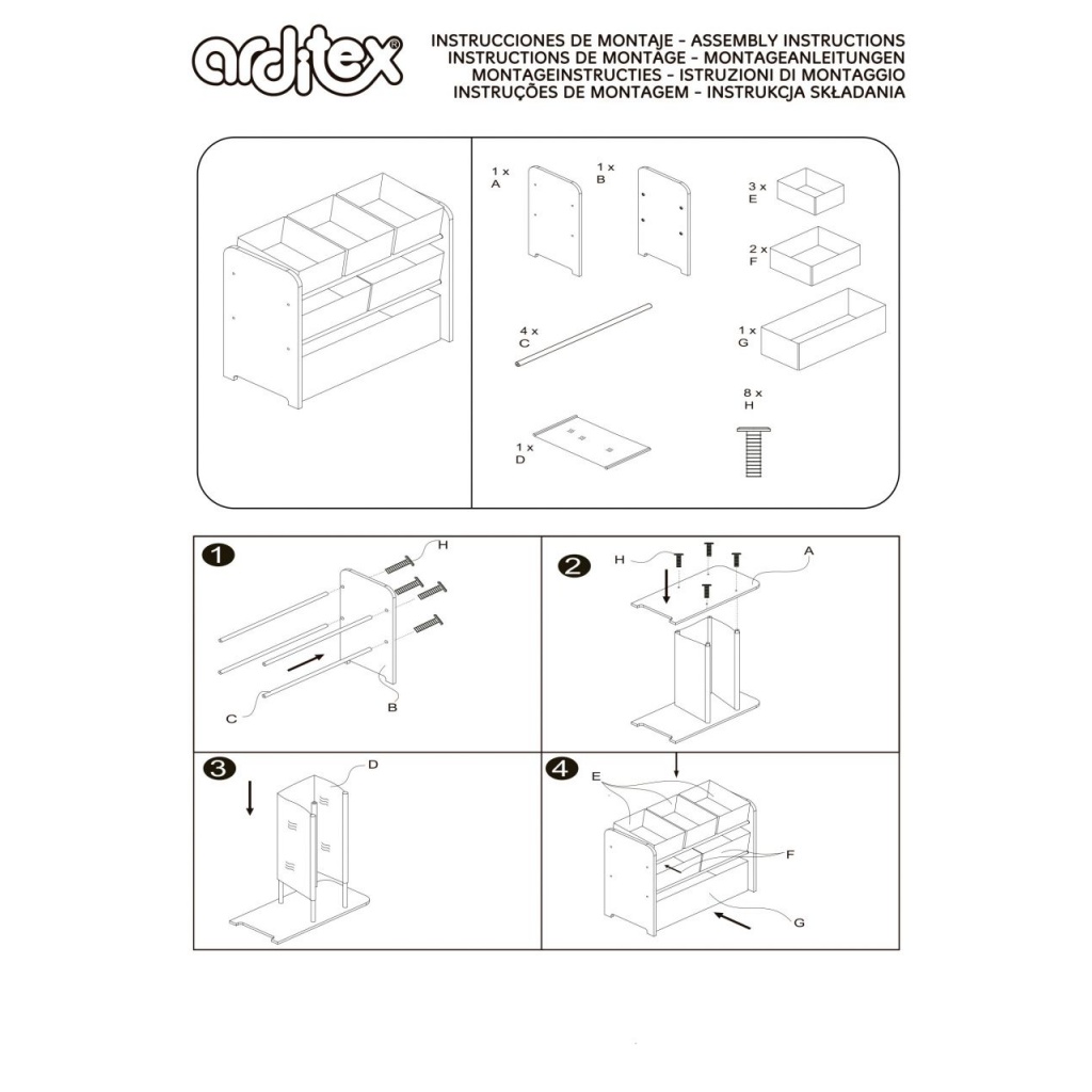 Drevený regál / organizér na hračky Arditex Kids – praktický regál do detskej izby