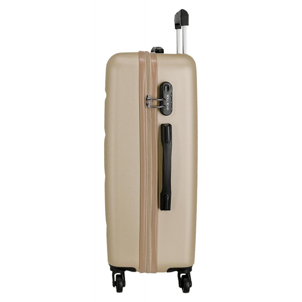 Sada ABS cestovních kufrů ROLL ROAD Flex Champagne – 3 velikosti s otočnými kolečky, 5849465