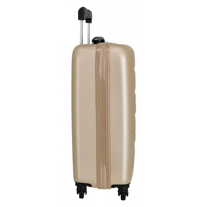 Sada ABS cestovních kufrů ROLL ROAD Flex Champagne – 3 velikosti s otočnými kolečky, 5849465 Sada ABS cestovních kufrů ROLL ROAD Flex Champagne – 3 velikosti s otočnými kolečky, 5849465