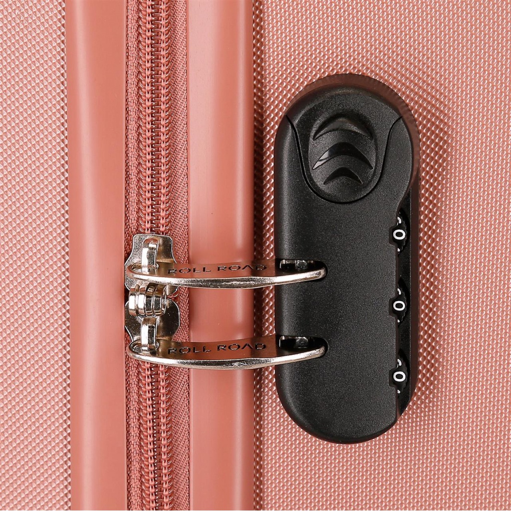 Sada ABS cestovných kufrov ROLL ROAD Flex Nude – 3 veľkosti s otočnými kolieskami, 584946C