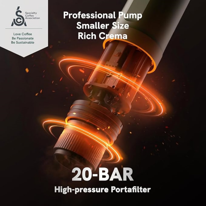 Outin Nano Portable Espresso Machine – Space Grey + cestovný obal – Prenosný kávovar s cestovným obalom Outin Nano Portable Espresso Machine – Space Grey + cestovný obal – Prenosný kávovar s cestovným obalom