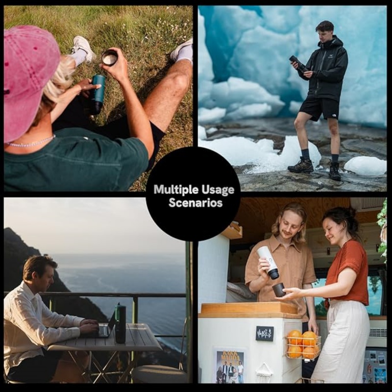 Outin Nano Portable Espresso Machine – Space Grey + cestovný obal – Prenosný kávovar s cestovným obalom Outin Nano Portable Espresso Machine – Space Grey + cestovný obal – Prenosný kávovar s cestovným obalom