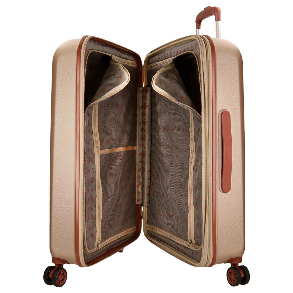 Pevné škrupinkové ABS cestovné kufre s nádherným dizajnom EL POTRO pre všetkých štýlových cestovateľov. 
ROZMERY:  55x40X20cm -