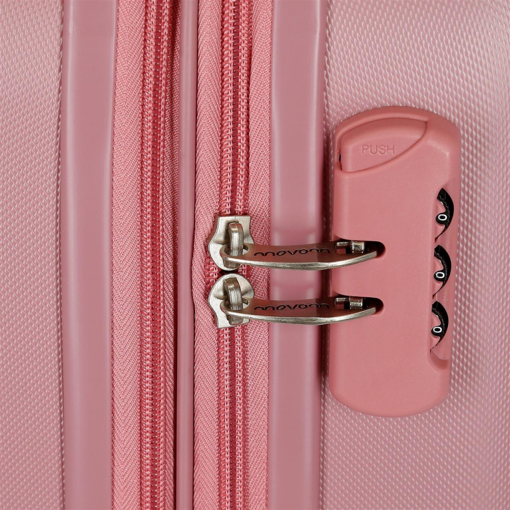 MOVOM Riga Pink – Cestovný kufor s otočnými kolieskami a číselným zámkom