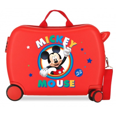 Detský cestovný kufor MICKEY MOUSE Circle Red, 34L – Multifunkčný kufor a odrážadlo Detský cestovný kufor MICKEY MOUSE Circle Red, 34L – Multifunkčný kufor a odrážadlo
