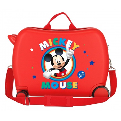 Detský cestovný kufor MICKEY MOUSE Circle Red, 34L – Multifunkčný kufor a odrážadlo Detský cestovný kufor MICKEY MOUSE Circle Red, 34L – Multifunkčný kufor a odrážadlo
