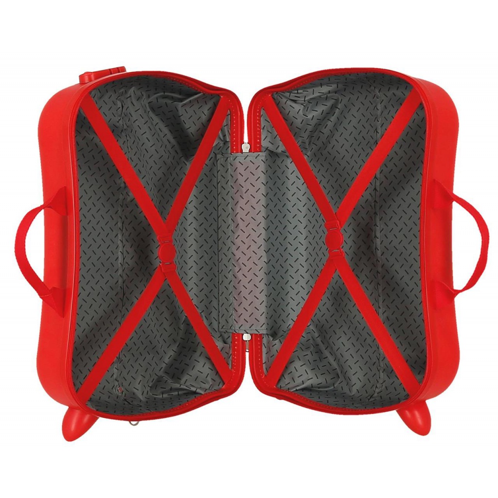 Detský cestovný kufor MICKEY MOUSE Circle Red, 34L – Multifunkčný kufor a odrážadlo