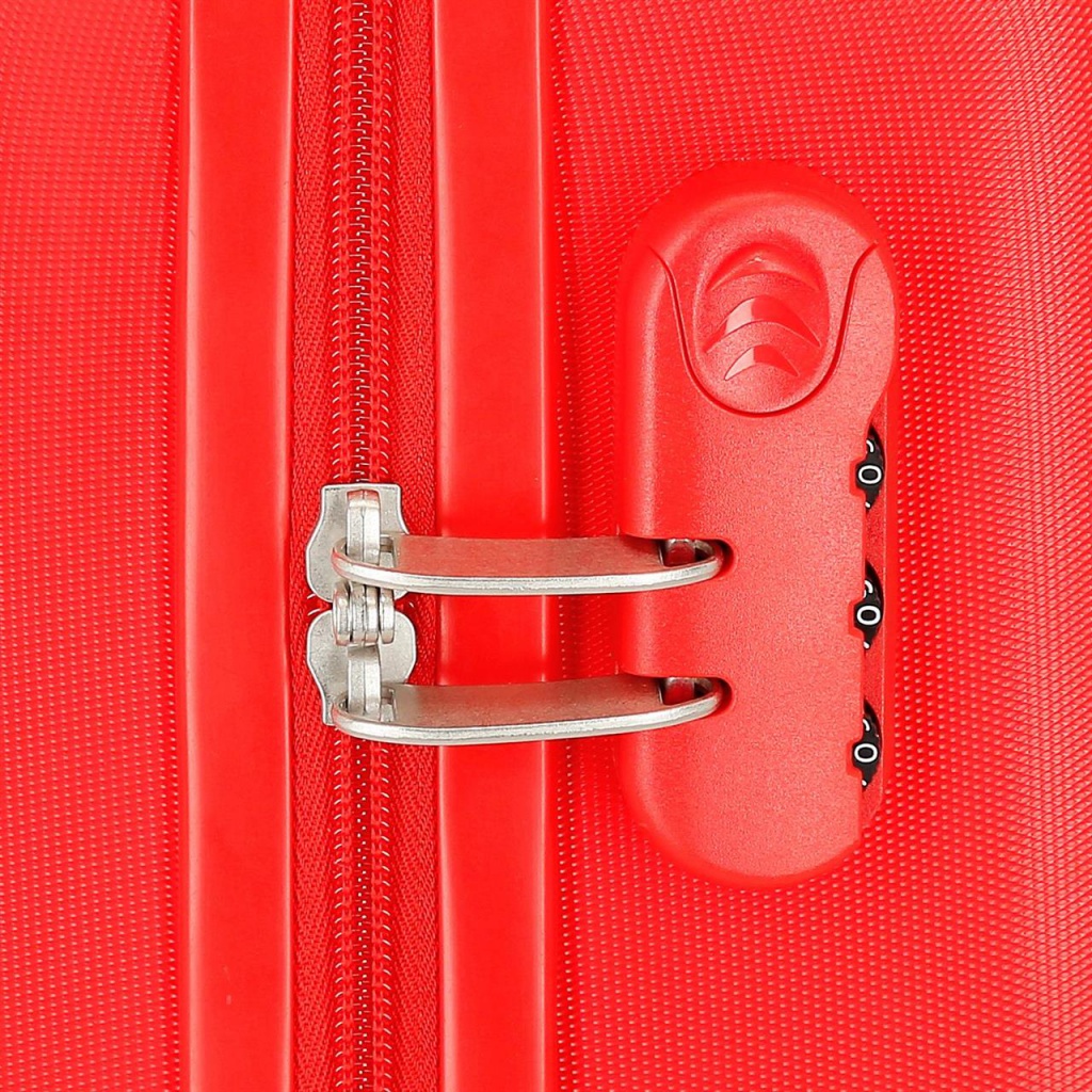 Detský cestovný kufor MICKEY MOUSE Circle Red, 34L – Multifunkčný kufor a odrážadlo