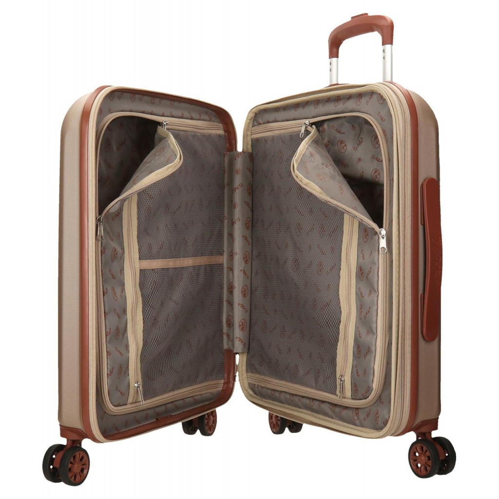 Pevný skořepinkový ABS cestovní kufr s nadčasovým designem od renomovaného španělského výrobce JOUMMA BAGS. Kvalitní vypracován