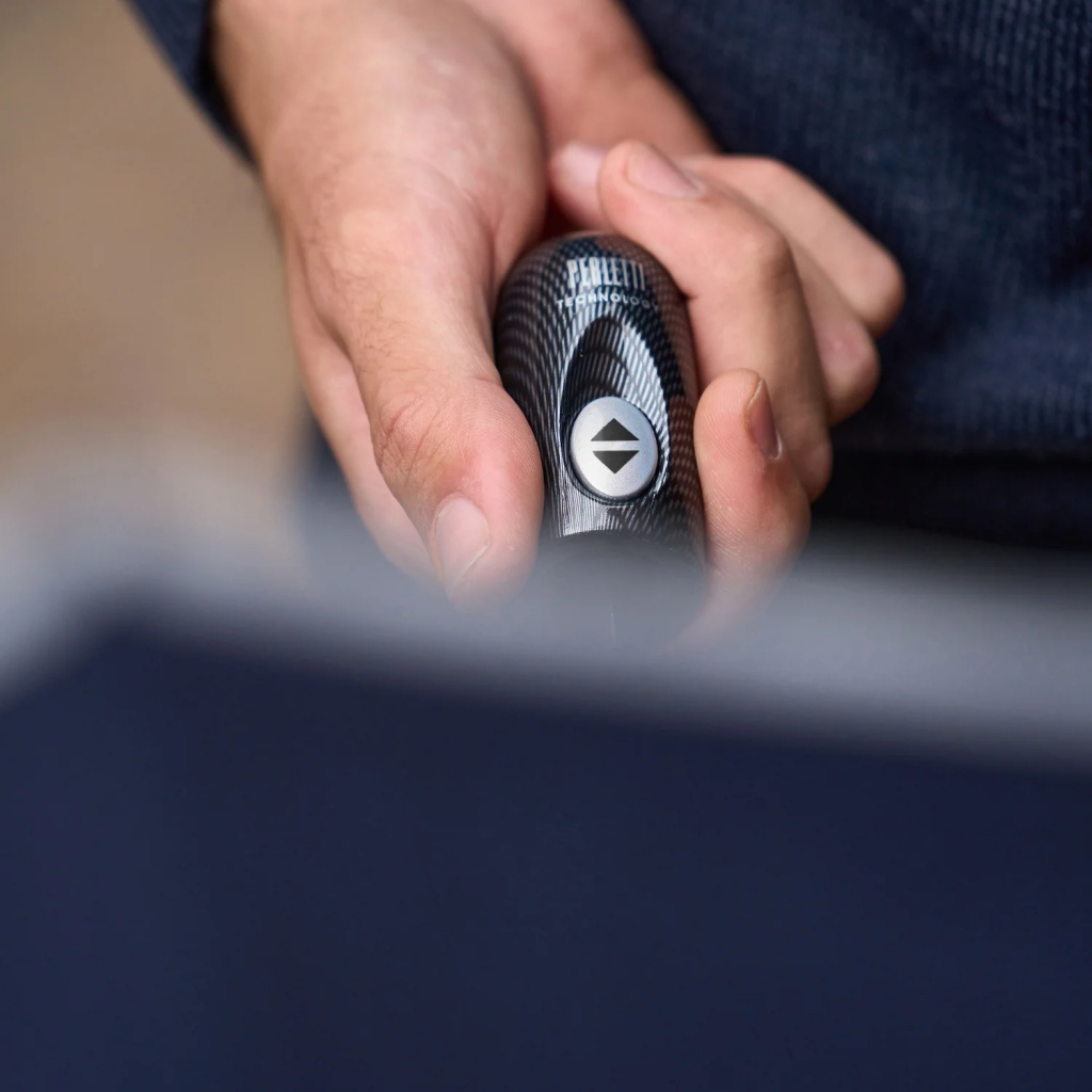 Perletti Technology dáždnik – čierny, reflexný lem, XL krytie, automatický