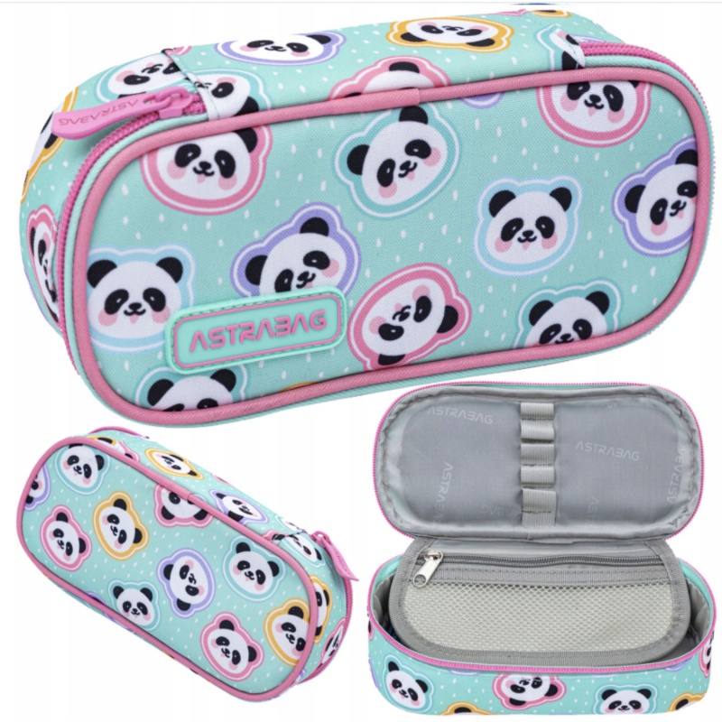 Peračník AstraBAG MINTY PANDAS – mentolový, jednokomorový, s úchytmi Peračník AstraBAG MINTY PANDAS – mentolový, jednokomorový, s úchytmi