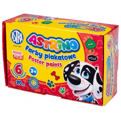 Školské temperové farby Astrino 6x20ml – základná sada pre deti