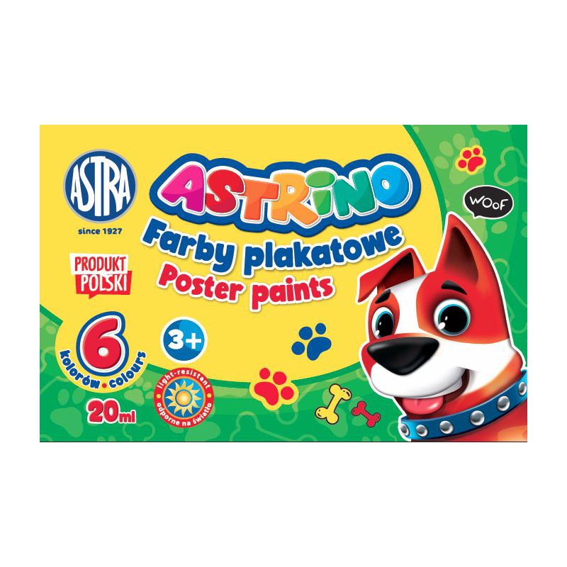 Školské temperové farby Astrino 6x20ml – základná sada pre deti Školské temperové farby Astrino 6x20ml – základná sada pre deti