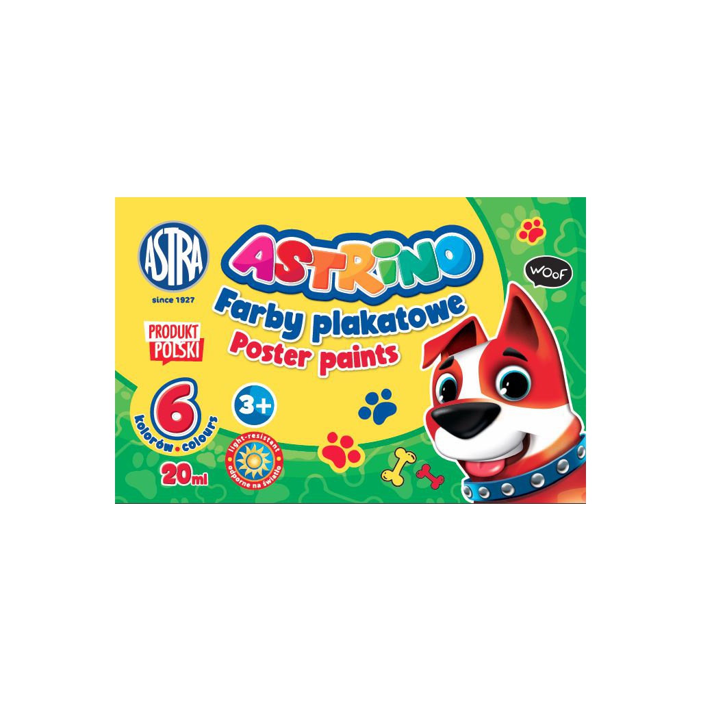 Školské temperové farby Astrino 6x20ml – základná sada pre deti