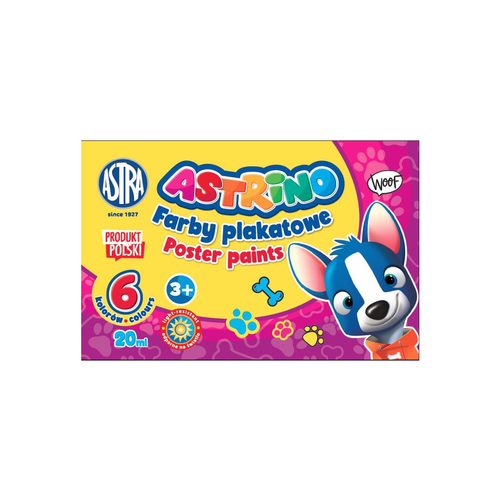 Školské temperové farby Astrino 6x20ml – základná sada pre deti