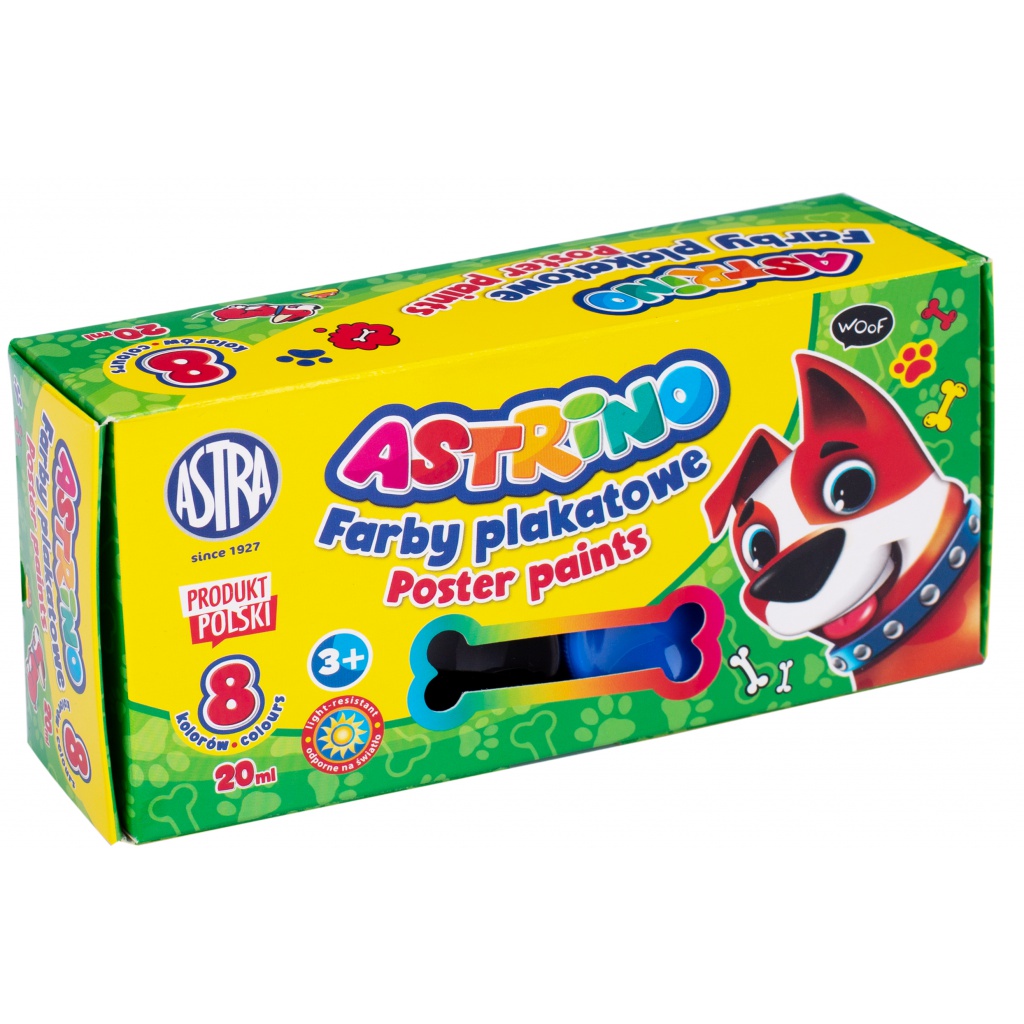 Školské temperové farby Astrino 8x20ml – základná sada pre deti