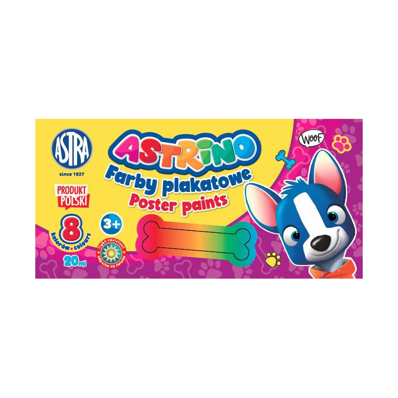 Školské temperové farby Astrino 8x20ml – základná sada pre deti