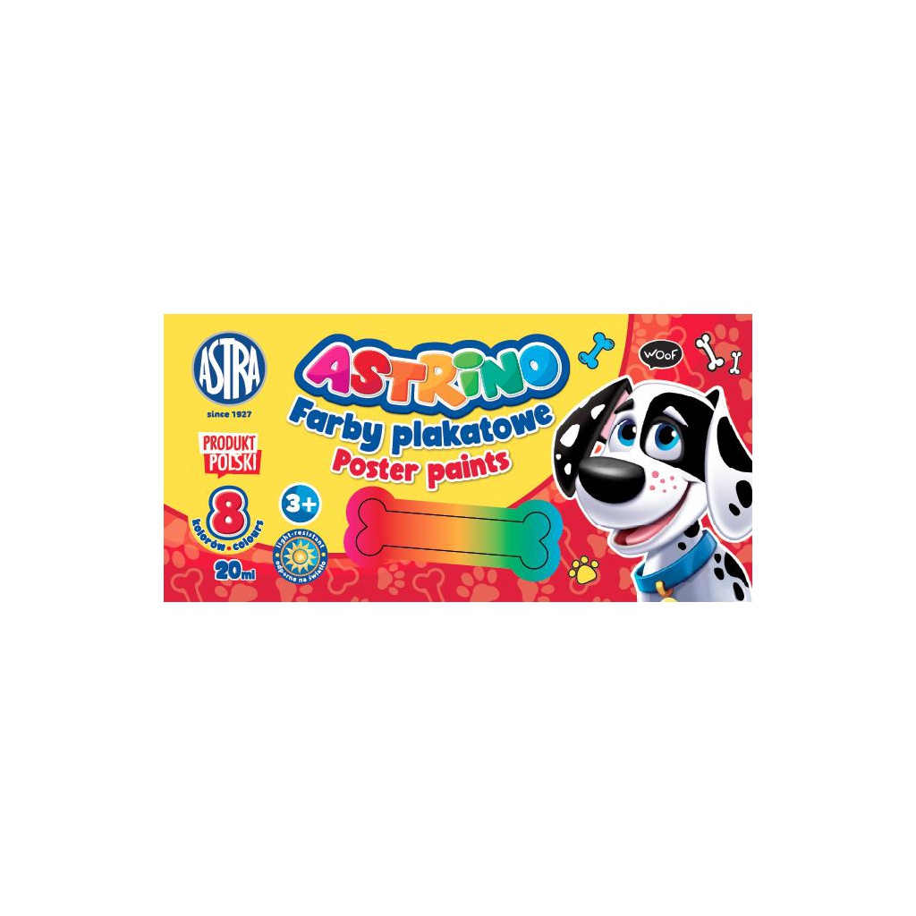 Školské temperové farby Astrino 8x20ml – základná sada pre deti