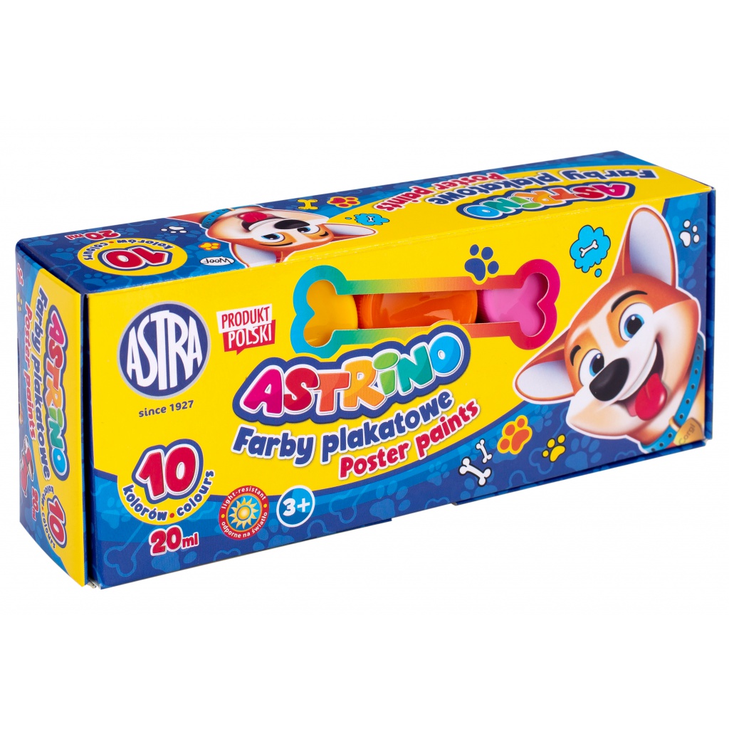 Školské temperové farby Astrino 10x20ml – sada farieb pre deti