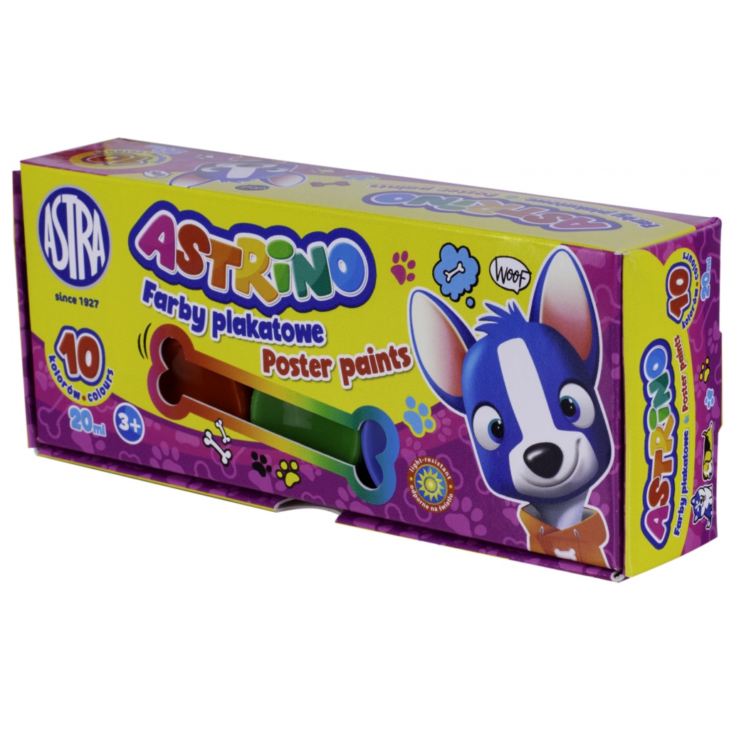 Školní temperové barvy Astrino 10x20ml - sada barev pro děti