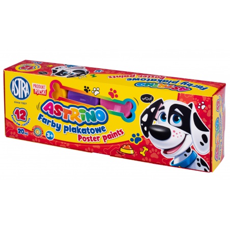 Školské temperové farby Astrino 12×20 ml – základná sada pre deti