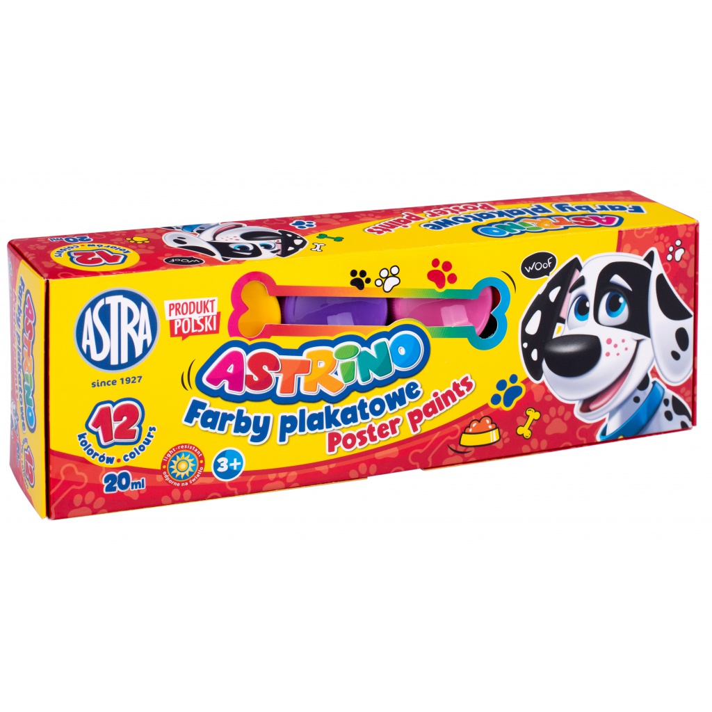 Školní temperové barvy Astrino 12×20 ml – základní sada pro děti
