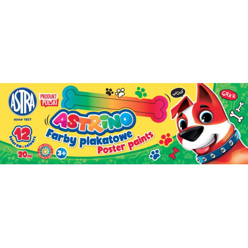 Školské temperové farby Astrino 12×20 ml – základná sada pre deti