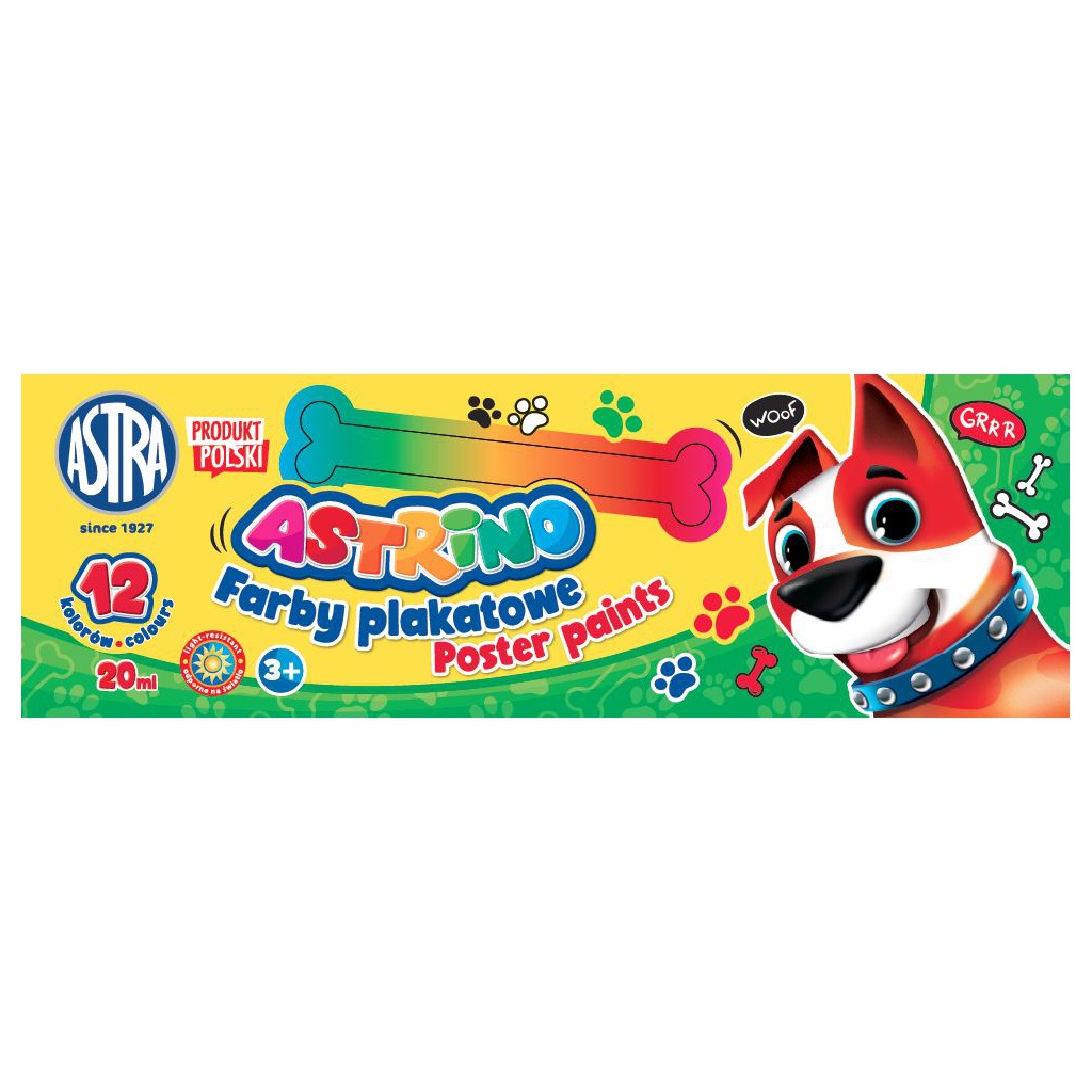 Školské temperové farby Astrino 12×20 ml – základná sada pre deti