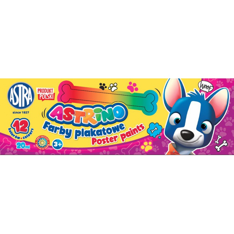 Školské temperové farby Astrino 12×20 ml – základná sada pre deti