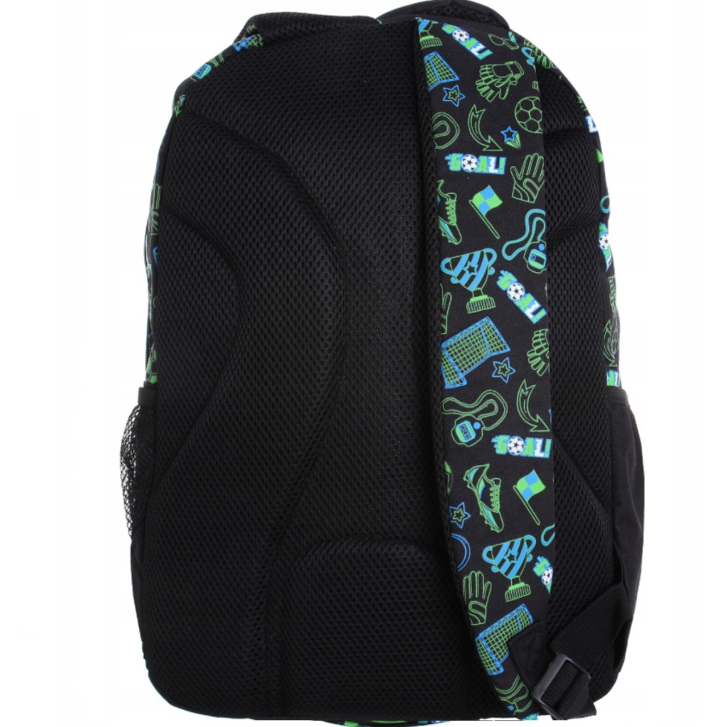 Školský batoh AstraBAG GOAL! ⚽ zelený – športový dizajn, 2 komory, priehradka na notebook