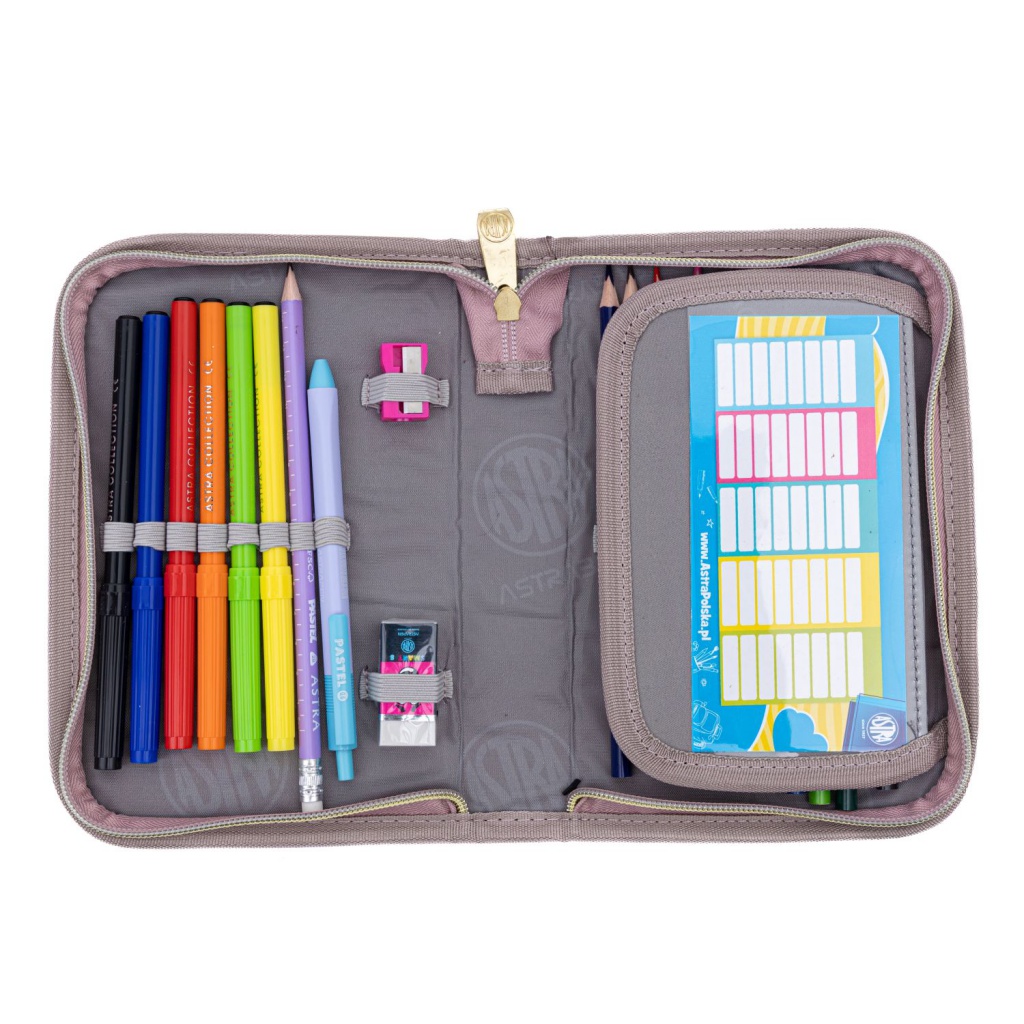 Vyklápací peračník AstraBAG s kompletnou výbavou kvalitných písacích potrieb. Ideálny pre prvý stupeň ZŠ. Ušetrite čas a získajt