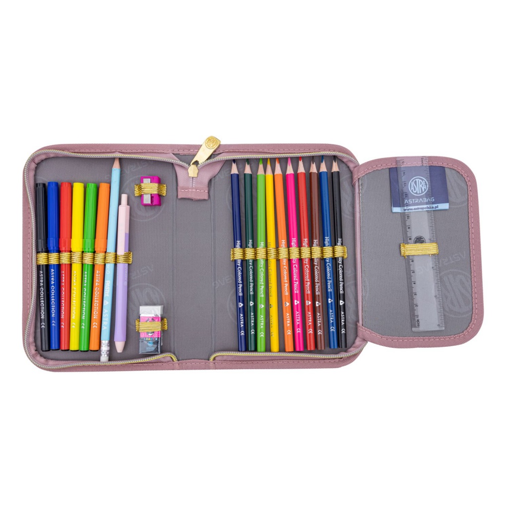 Vyklápací peračník AstraBAG s kompletnou výbavou kvalitných písacích potrieb. Ideálny pre prvý stupeň ZŠ. Ušetrite čas a získajt