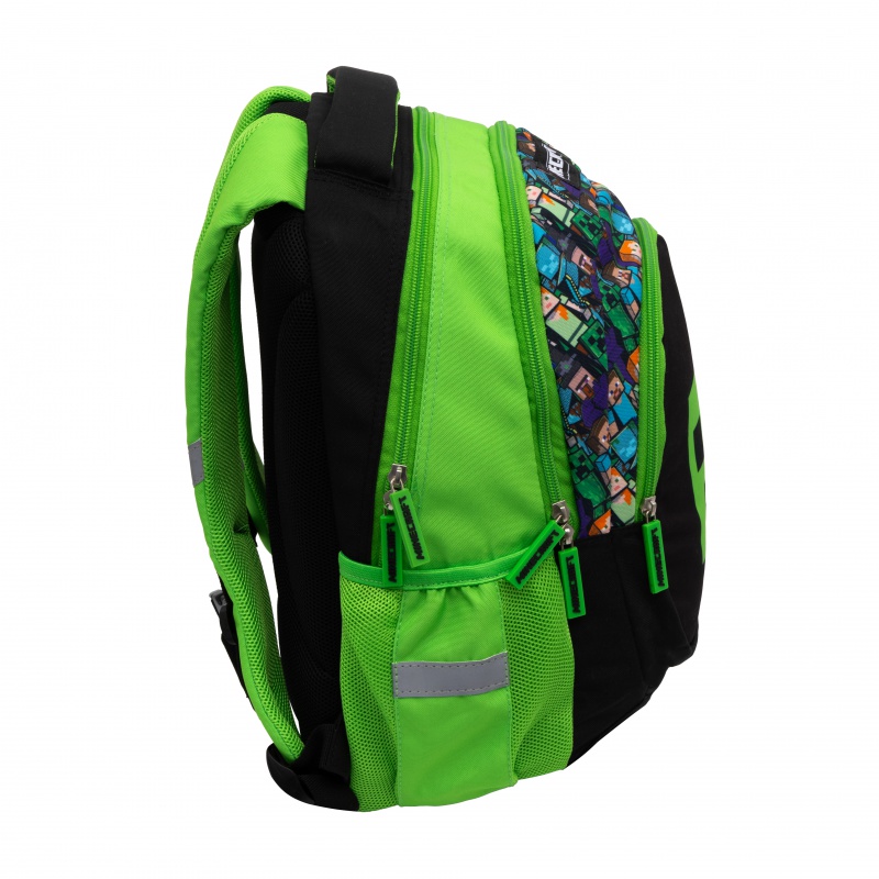 Školní batoh MINECRAFT s ergonomickými zády a reflexními prvky. Obsahuje 3 přihrádky a 2 vnější kapsy. Vyroben z nepr Školní batoh MINECRAFT s ergonomickými zády a reflexními prvky. Obsahuje 3 přihrádky a 2 vnější kapsy. Vyroben z nepr