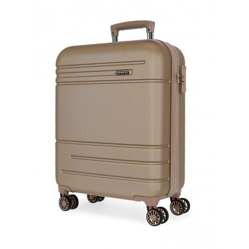 Malý skořepinový kufr Movem Galaxy Champagne - ideální společník na víkendové výlety. Rozměry 55 × 40 × 20 cm, objem 37 L, čísel Malý skořepinový kufr Movem Galaxy Champagne - ideální společník na víkendové výlety. Rozměry 55 × 40 × 20 cm, objem 37 L, čísel