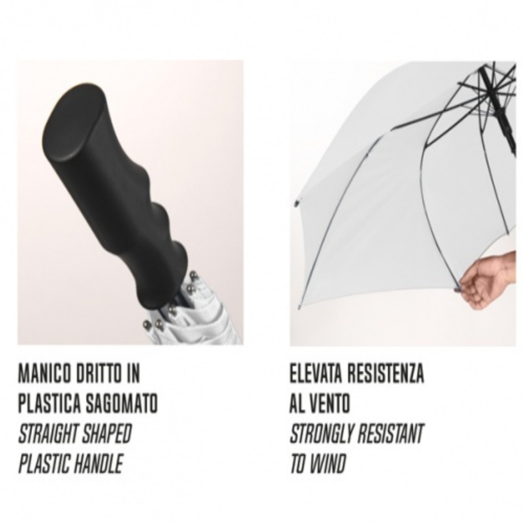 Golfový dáždnik Perletti Promotional Black Ø132 cm – manuálny čierny