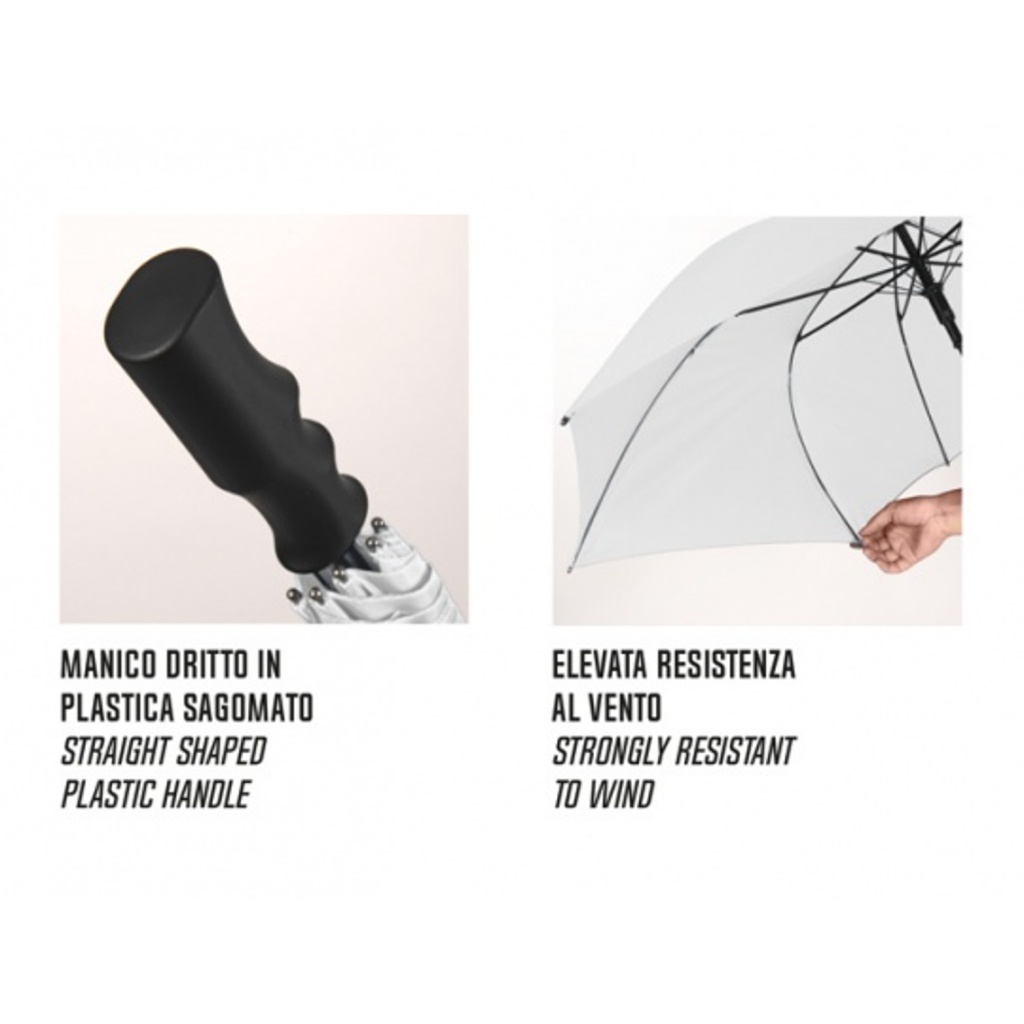 Golfový deštník Perletti Promotional White – XXL, manuální, 132 cm