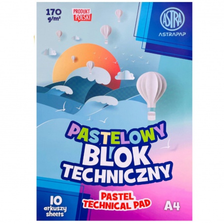 ASTRAPAP Pastelové barevné papíry A4, 10 listů, 170g/m2, 106022003