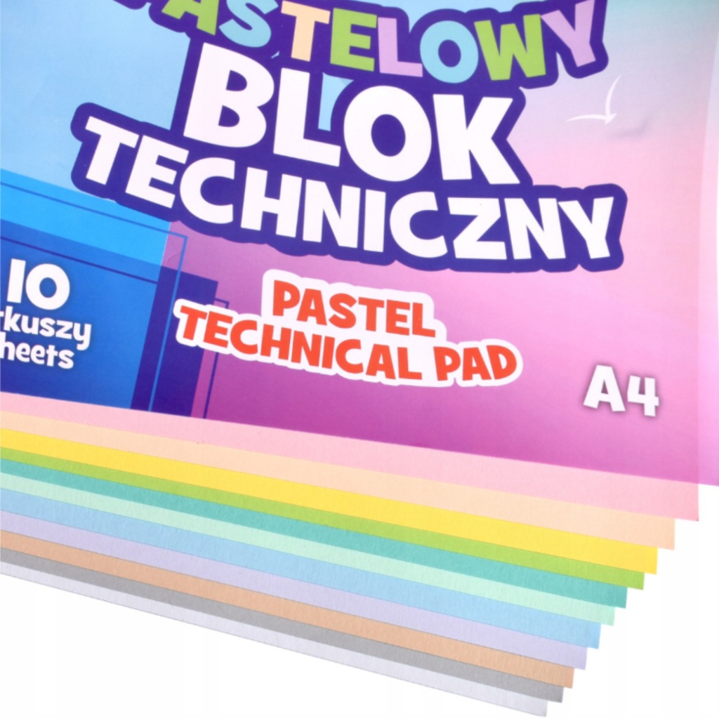ASTRAPAP Pastelové barevné papíry A4, 10 listů, 170g/m2, 106022003