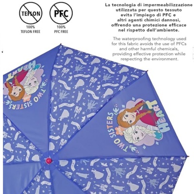 Dievčenský skladací dáždnik Perletti Disney Frozen Two Sisters – Ø91 cm Dievčenský skladací dáždnik Perletti Disney Frozen Two Sisters – Ø91 cm