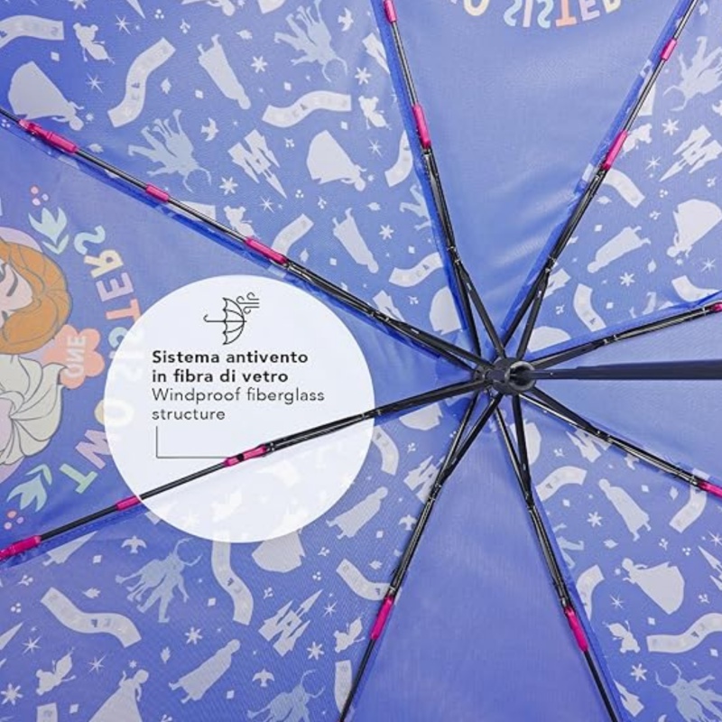 Dievčenský skladací dáždnik Perletti Disney Frozen Two Sisters – Ø91 cm Dievčenský skladací dáždnik Perletti Disney Frozen Two Sisters – Ø91 cm