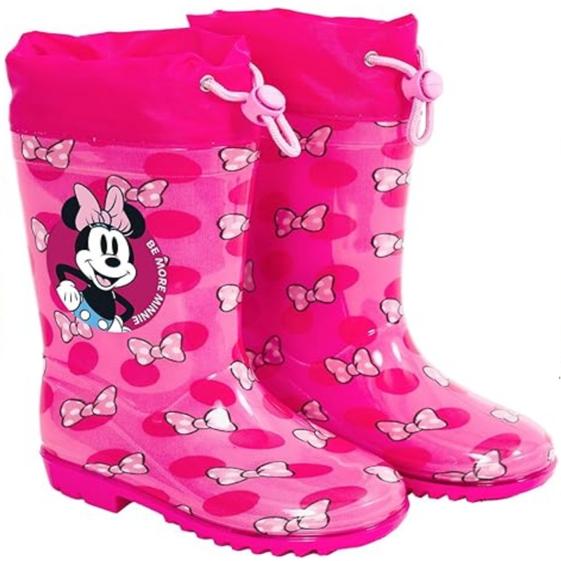 Dievčenské gumáky Perletti Kids Minnie Mouse – nepremokavé, ružové, veľkosti 22–29