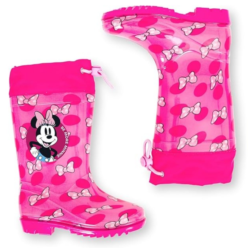 Dievčenské gumáky Perletti Kids Minnie Mouse – nepremokavé, ružové, veľkosti 22–29