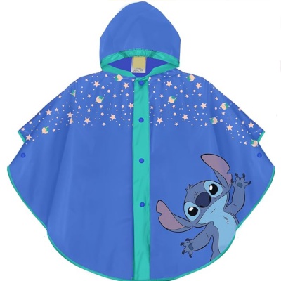 Detský pršiplášť Perletti Kids Lilo & Stitch – pončo 3–6 rokov, modré EVA