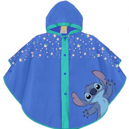 Detský pršiplášť Perletti Kids Lilo & Stitch – pončo 3–6 rokov, modré EVA
